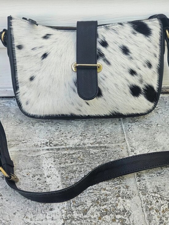 Handbags - Real Fur Hair Bag Handmade Cross Body Bag Genuine Leather Shoulder Bag Purse New